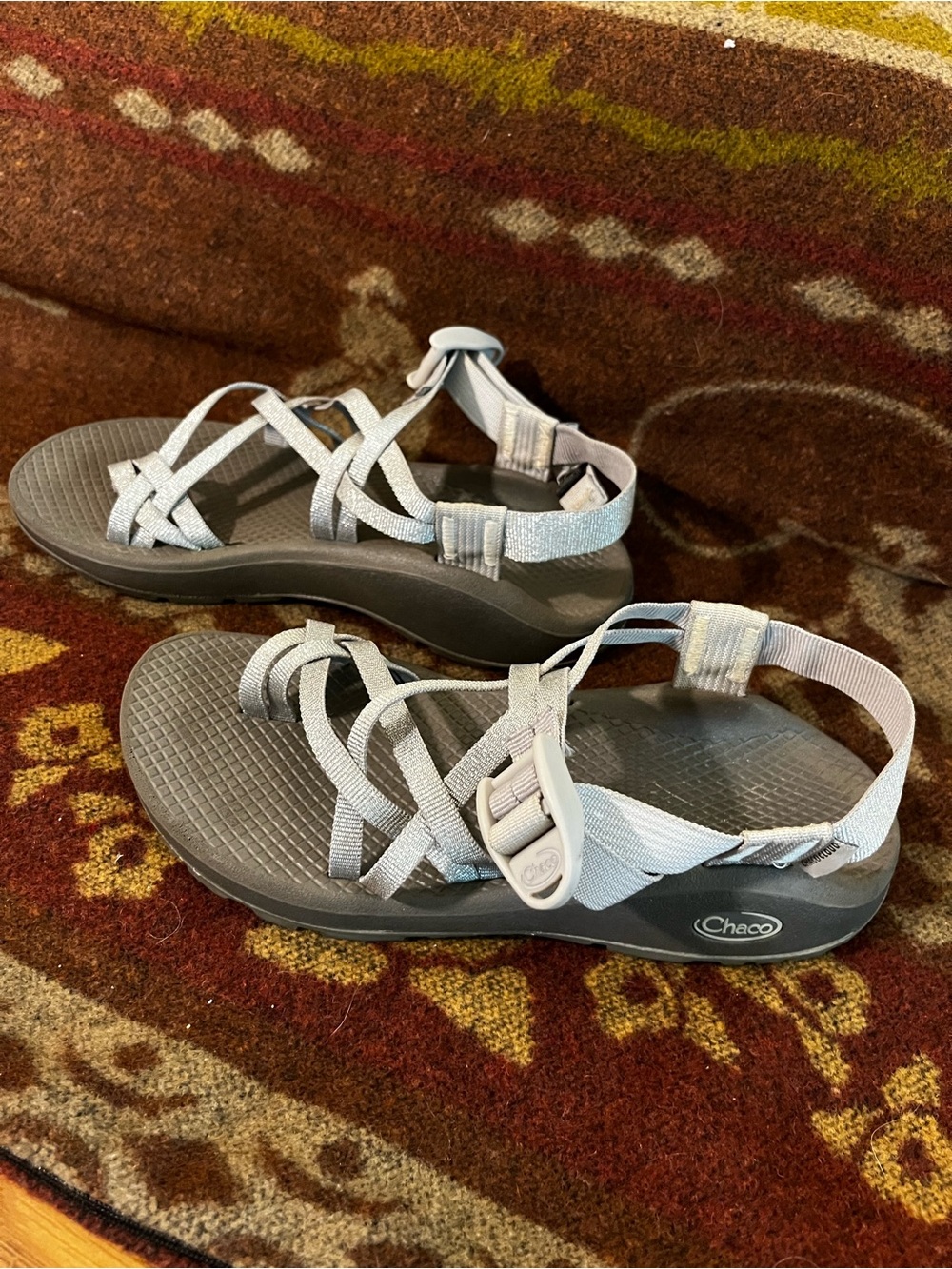 Sparkly Silver Strappy Chaco Sandals - Picture 2 of 6